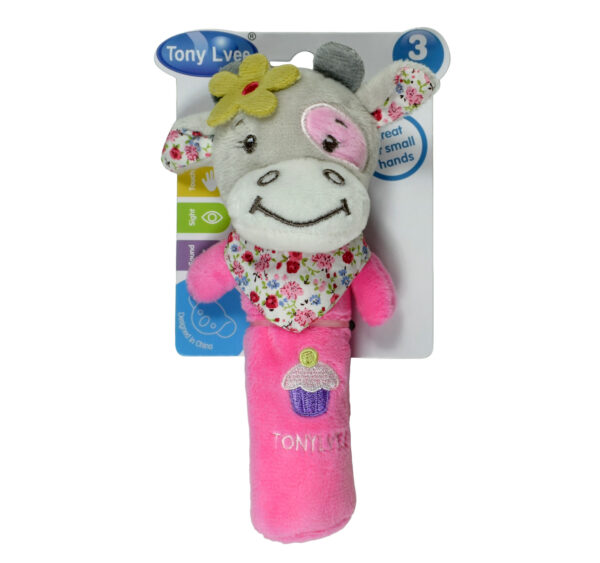 Tony Jungle Squeaker, Baby Rattle - Cow-0