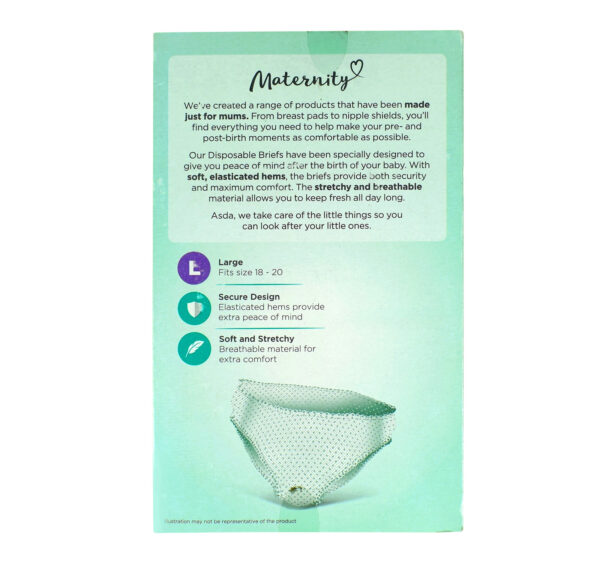 ASDA 5 Disposable Maternity Panties (Briefs) - (Large -18-20)-28958