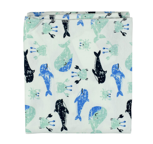 Hosiery Cotton Wrapping Sheet, Dolphins - Multicolor-29262