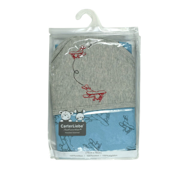 Baby Soft Hooded Wrapper, Blanket, Swaddle - Grey/Blue-29268