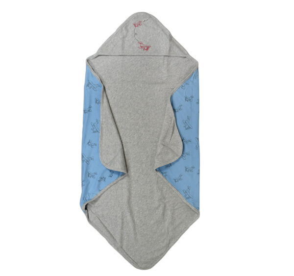 Baby Soft Hooded Wrapper, Blanket, Swaddle - Grey/Blue-0