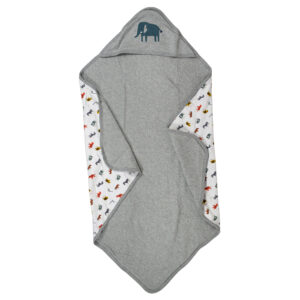 Baby Soft Cotton Hooded Wrapper, Blanket, Swaddle - Grey/White-0