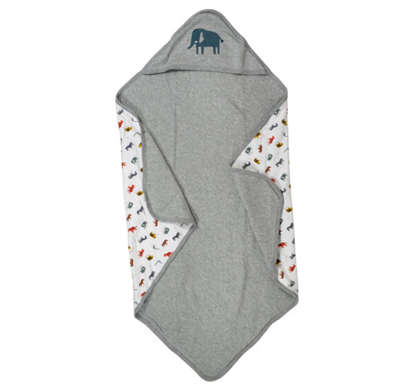 Baby Soft Cotton Hooded Wrapper, Blanket, Swaddle - Grey/White-0