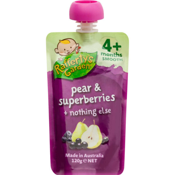 Rafferty's Garden Pear & Superberries Smooth Baby Food (4M+) - 120gm-0