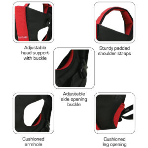 LuvLap Sunshine Baby Carrier (18284) - Black/Red-29584