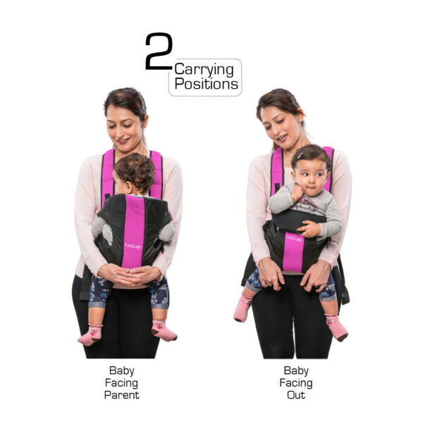 LuvLap Sunshine Baby Carrier (18285) - Pink/Black-29597