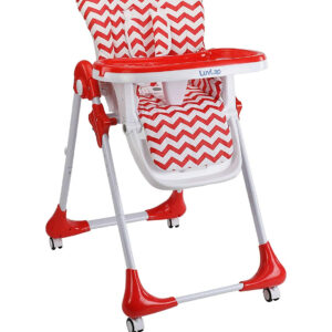 Luvlap Royal Highchair with Wheels - Red-0