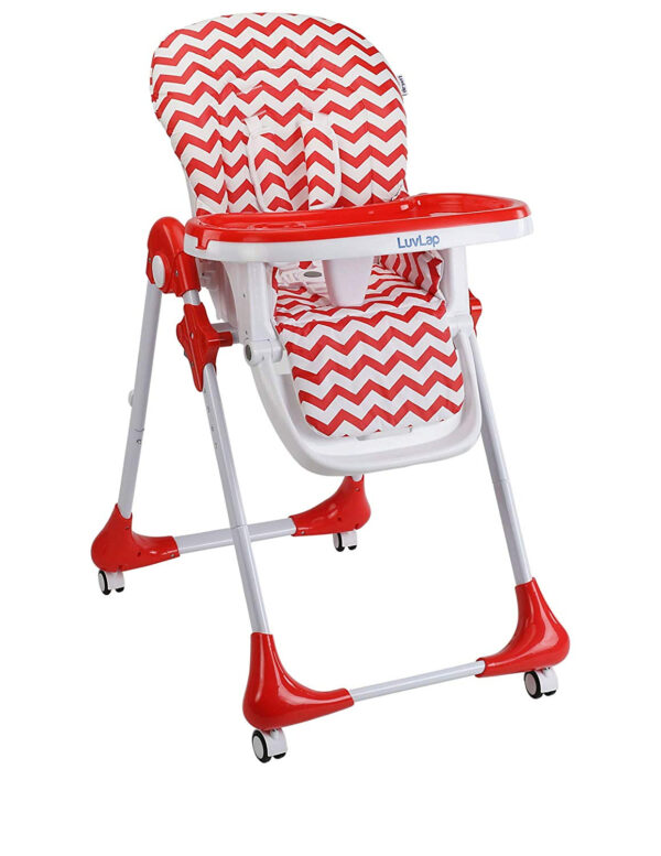 Luvlap Royal Highchair with Wheels - Red-0