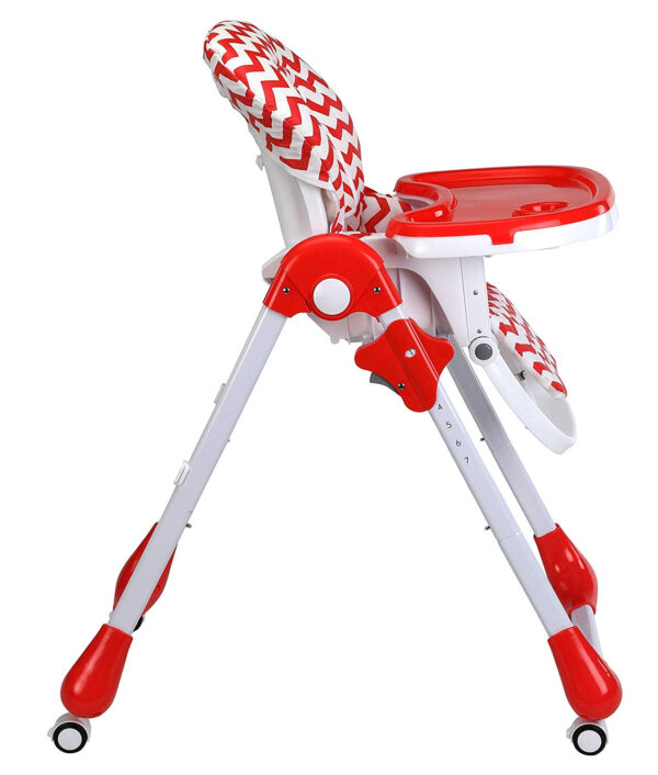 Luvlap Royal Highchair with Wheels - Red-30287