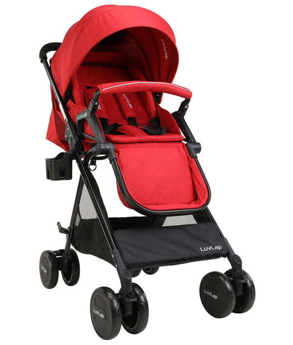 LuvLap Baby New Sports Stroller (18461) - Red-0