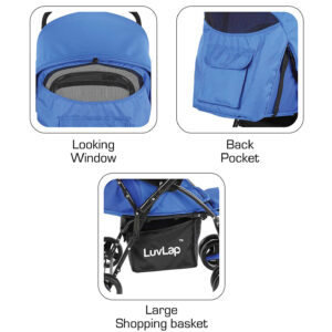 Luvlap Comfy Baby Stroller (18457) - Blue-29918