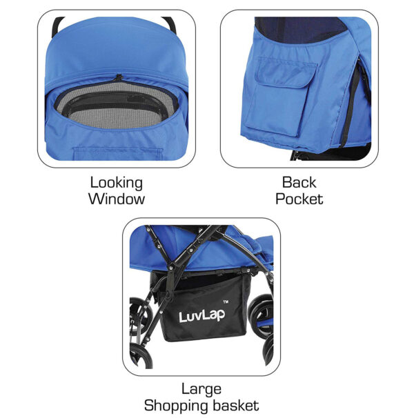 Luvlap Comfy Baby Stroller (18457) - Blue-29918