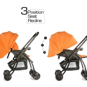 LuvLap Grand Baby Stroller (18316) - Orange-30081