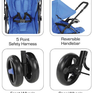 Luvlap Comfy Baby Stroller (18457) - Blue-29914