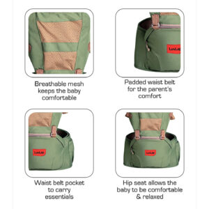 Luvlap Royal Hip Seat Carrier (18405) - Green-29635