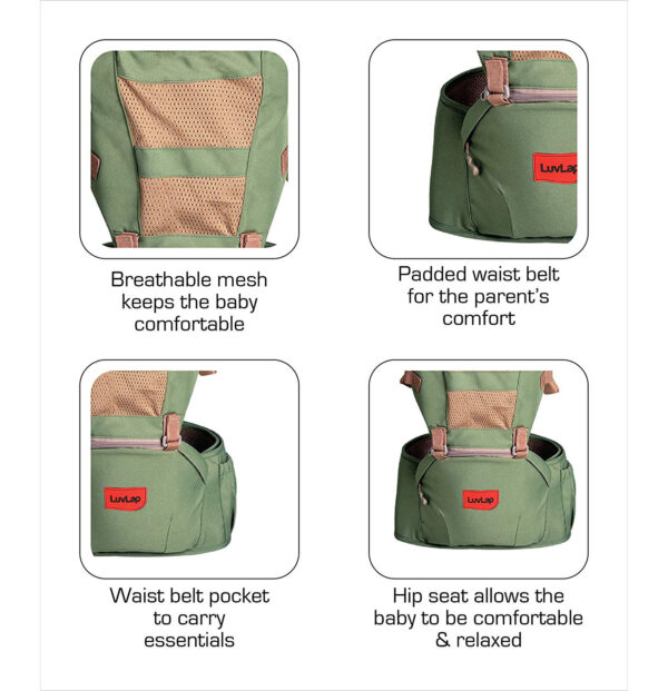 Luvlap Royal Hip Seat Carrier (18405) - Green-29635