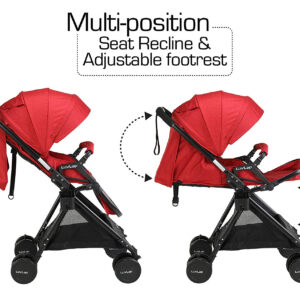 LuvLap Baby New Sports Stroller (18461) - Red-29701