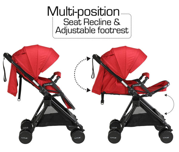 LuvLap Baby New Sports Stroller (18461) - Red-29701