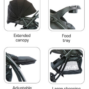 LuvLap Grand Baby Stroller (18315) - Black-30059