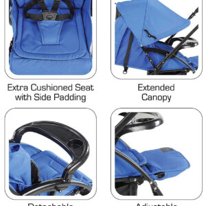 Luvlap Comfy Baby Stroller (18457) - Blue-29916