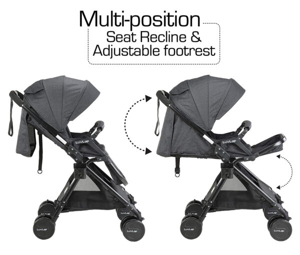 LuvLap Baby New Sports Stroller (18460) - Black-29687