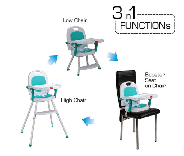 Luvlap Cosmos 3 in 1 high Chair (18495) - Green-30369