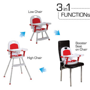 Luvlap Cosmos 3 in 1 high Chair (18494) - Red-30351