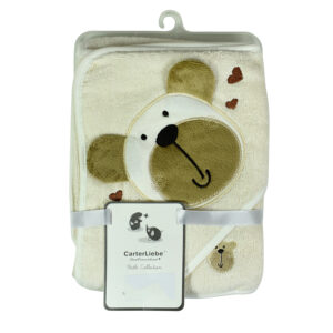 Hooded Cotton Towel for Baby - Dog Applique-0