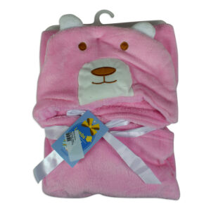 Baby Fleece Hooded Blanket - Pink-0