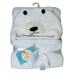 Baby Fleece Hooded Blanket - White-0