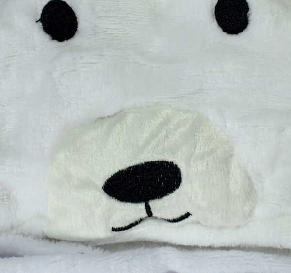 Baby Fleece Hooded Blanket - White-29333