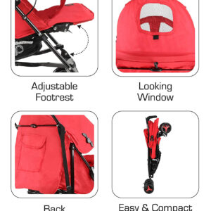 Luvlap Joy Baby Stroller Buggy (18471) - Red-30160