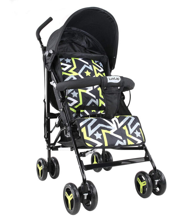 Luvlap Joy Baby Stroller Buggy (18472) - Black Printed-0