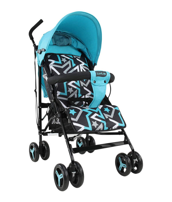 Luvlap Joy Baby Stroller Buggy (18473) - Printed Blue-0