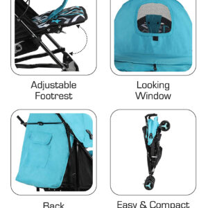 Luvlap Joy Baby Stroller Buggy (18473) - Printed Blue-30193