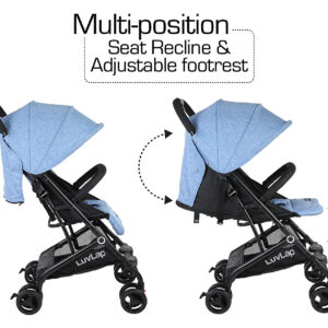 Luvlap Cruze Stroller Pram with Compact Tri-fold (18465) - Blue-29771