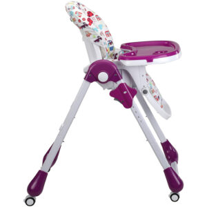 Luvlap Royal Highchair with Wheels - Purple-30299