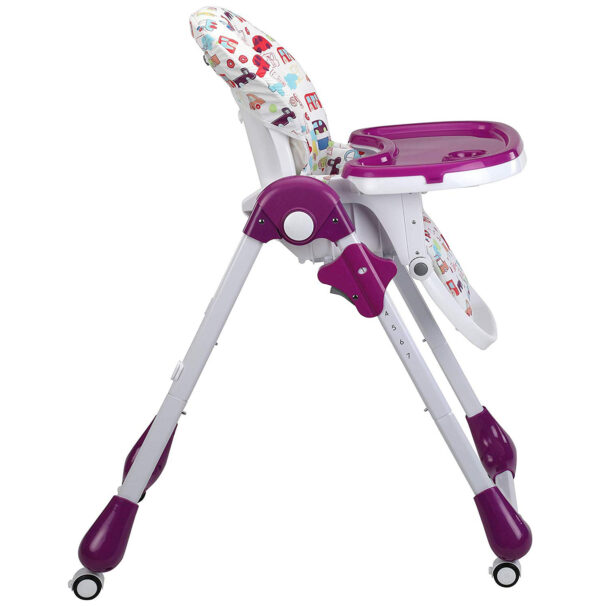 Luvlap Royal Highchair with Wheels - Purple-30299