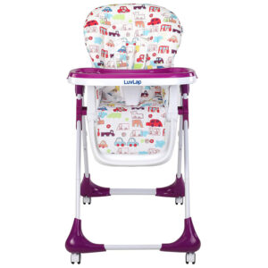 Luvlap Royal Highchair with Wheels - Purple-30301