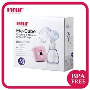 Farlin Ele Cube Electric and Manual Breast Pump - Pink-30467