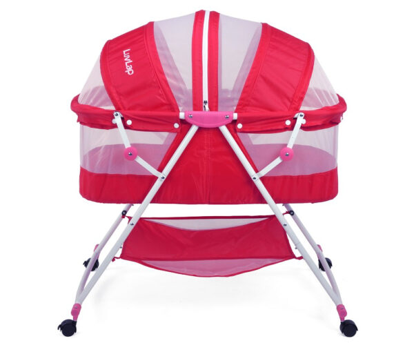 Luvlap Sunshine Baby Bed, Bassinet with Wheels (18363) - Pink-30435