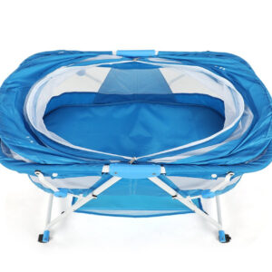 Luvlap Sunshine Baby Bed, Bassinet with Wheels (18364) - Blue-30448