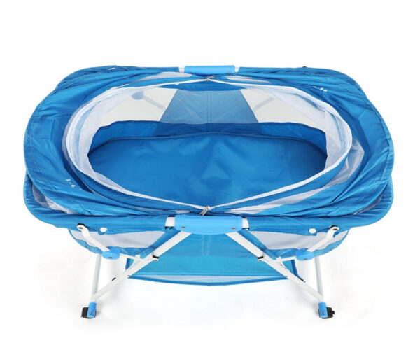 Luvlap Sunshine Baby Bed, Bassinet with Wheels (18364) - Blue-30448