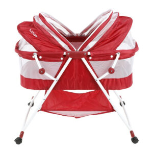 Luvlap Sunshine Baby Bed, Bassinet with Wheels (18362) - Red-30410