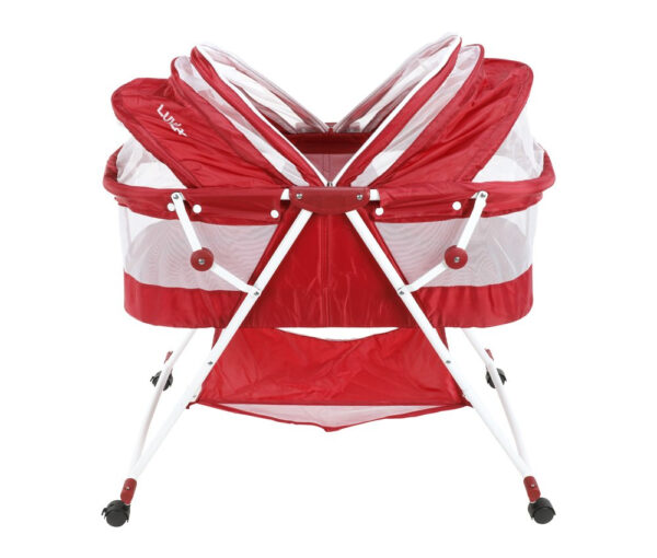 Luvlap Sunshine Baby Bed, Bassinet with Wheels (18362) - Red-30410