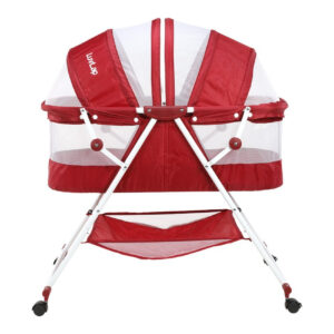 Luvlap Sunshine Baby Bed, Bassinet with Wheels (18362) - Red-30411