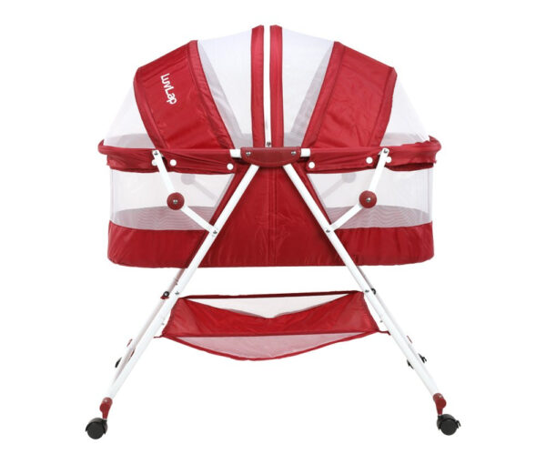 Luvlap Sunshine Baby Bed, Bassinet with Wheels (18362) - Red-30411