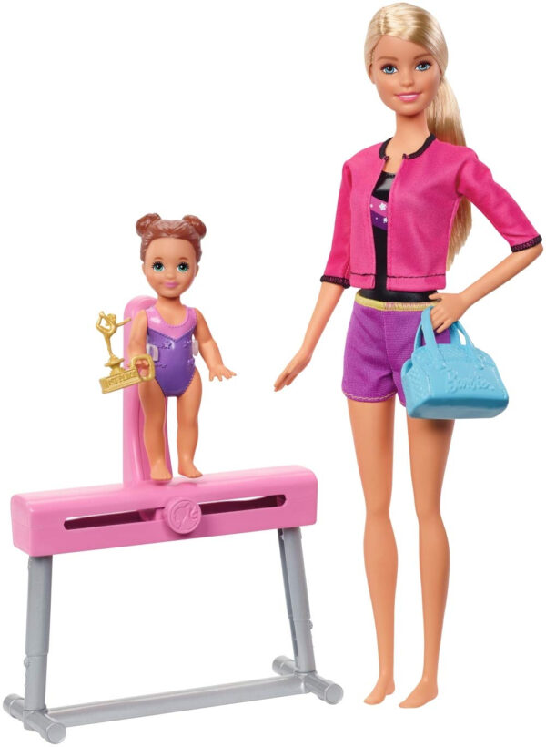 Barbie Gymnastics Coach Dolls and Playset-0