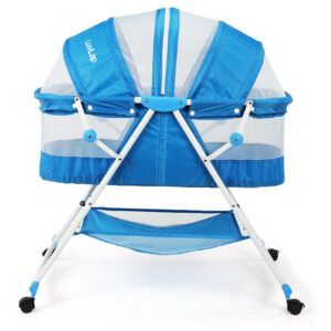 Luvlap Sunshine Baby Bed, Bassinet with Wheels (18364) - Blue-30446