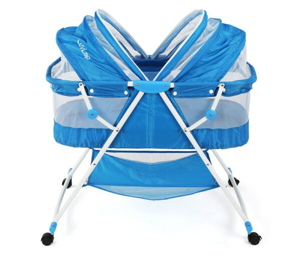 Luvlap Sunshine Baby Bed, Bassinet with Wheels (18364) - Blue-30447